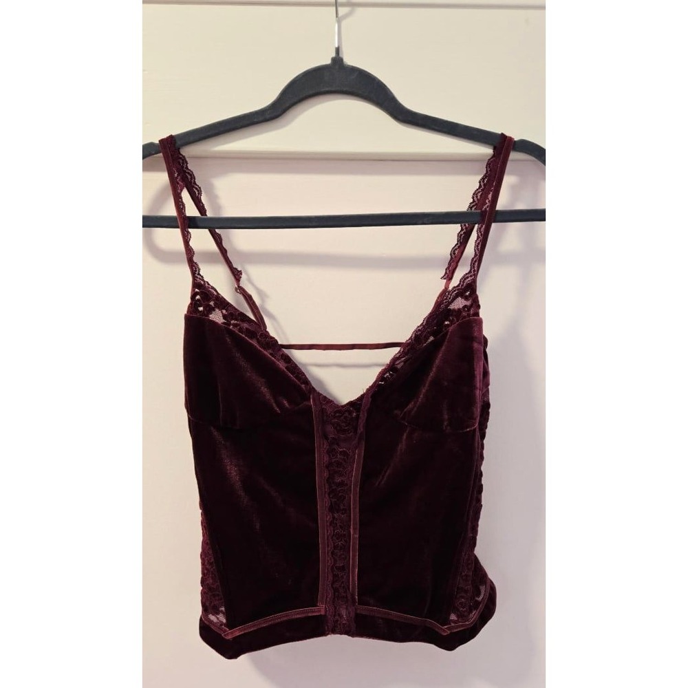 Free People About Last Night Corset Lace‎ Trim Sleeveless Top Red Size M NWT - Picture 5 of 5